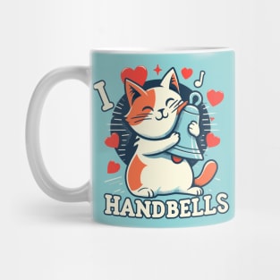 I Heart Handbells Cat Mug